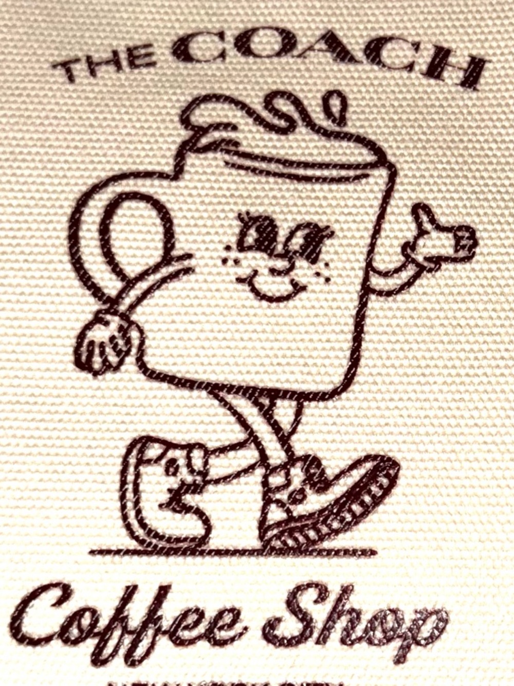 NEW COACH Coffee Shop Ltd. Edition Lil Miss Jo Ivory Canvas Turnlock Pouch NWT - Picture 9 of 14